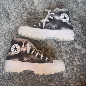 Converse high top platform in white/black/grey “cloud” color size 8W